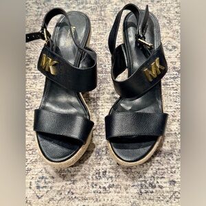 Michael Kors DEANNA wedge sandals espadrille platform - size 8.5 , fits 8